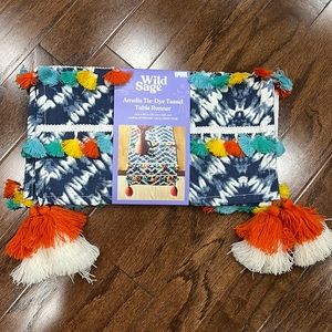 Brand new Wild Sage Amelia Tie-Dye Tassel Table Runner